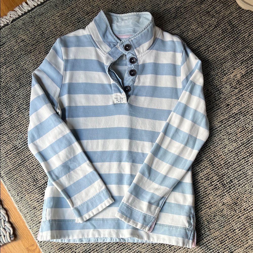 Blue and White Striped Joules Sweatshirt